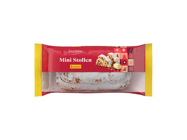 Μίνι Stollen (Βουτύρου, Αμυγδαλόπαστα)