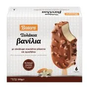 BONORA Ξυλάκια Βανίλια με Επικάλυψη Σοκολάτας Γάλακτος & Αμυγδάλου 6τεμ 510g