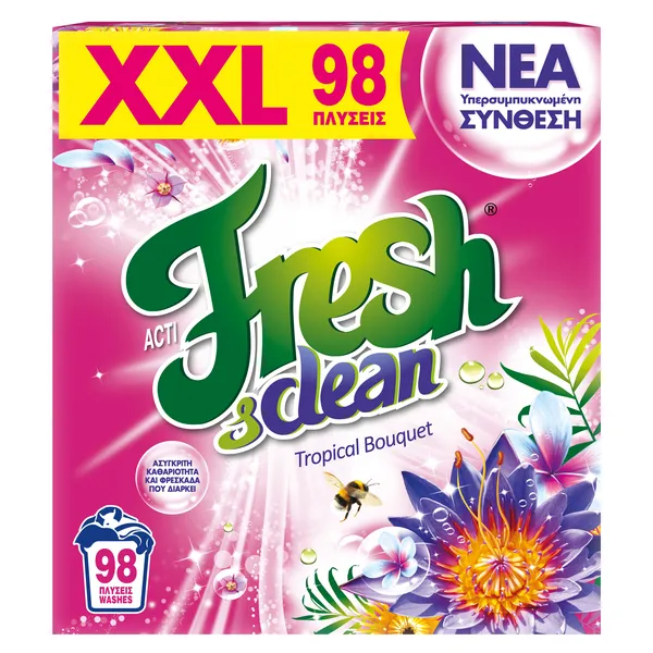 ACTIFRESH & CLEAN σκόνη πλυντηρίου ρούχων 98 μεζούρες
