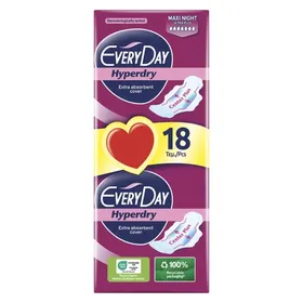 EVERYDAY Hyperdry σερβιέτες normal, super ή maxi night 18 τεμαχίων