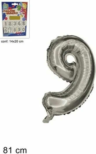 Μπαλόνι foil αριθμός 81cm ασημί