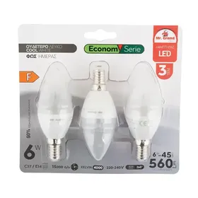 MrGrand Λάμπες Led Κερί Ε14 6W 4000K 1000lm 3τεμ.