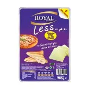 Ημίσκληρο Τυρί ROYAL Less 16% Λιπαρά 1% Αλάτι σε φέτες 200g