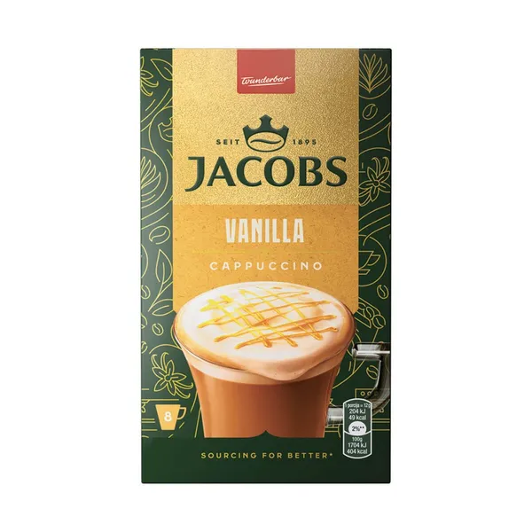 JACOBS Cappuccino vanilla στιγμιαίο ρόφημα σε φάκελα 8x12γρ.