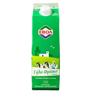 ΕΒΟΛ Φρέσκο Γάλα Ελαφρύ 1,5% Λιπαρά 1 lt