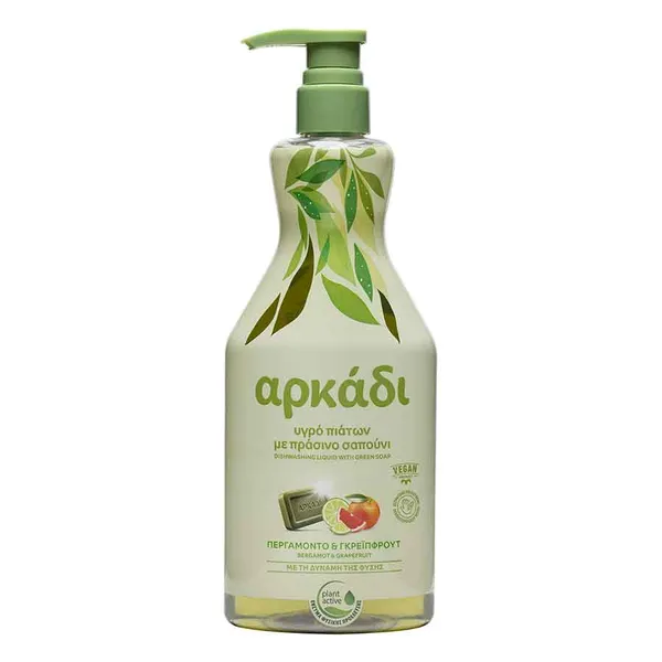 ΑΡΚΑΔΙ Απορρυπαντικό Πιάτων Υγρό Περγαμόντο & Γκρέιπφρουτ Vegan 550ml