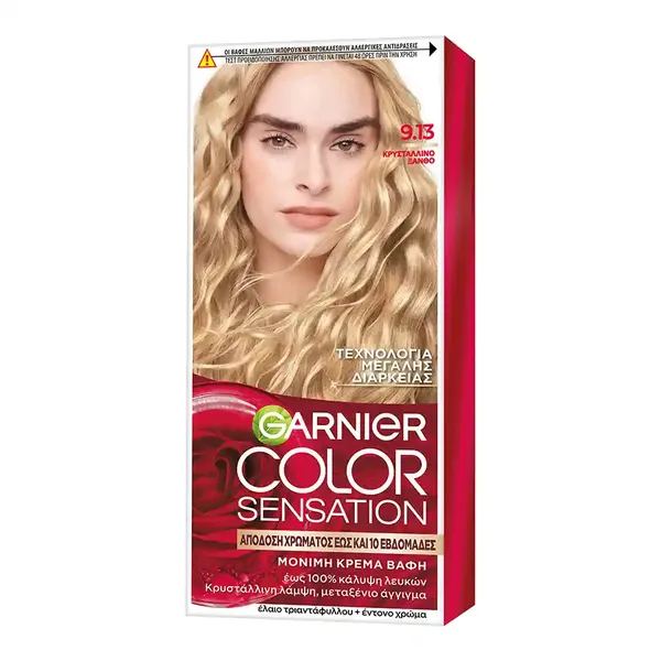 L'oreal Garnier Color Sensation Βαφή Μαλλιών No9.13 Κρυστάλλινο Ξανθό 40ml.