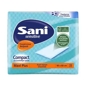 SANI Sensitive Υποσέντονα Maxi Plus 90x60Cm 15τεμ