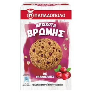 ΠΑΠΑΔΟΠΟΥΛΟΥ Μπισκότα Βρώμης Cranberries 155g