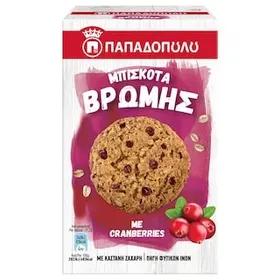 ΠΑΠΑΔΟΠΟΥΛΟΥ Μπισκότα Βρώμης Cranberries 155g