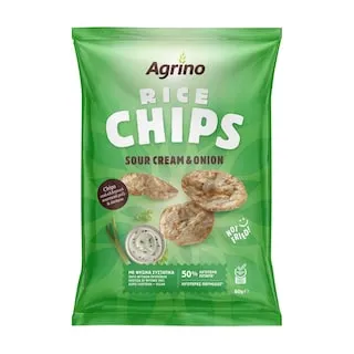 Agrino Rice Chips Sour Cream & Onion 60gr
