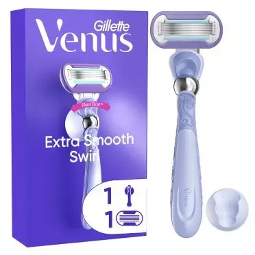 Gillette® Venus Deluxe Smooth Swirl Γυναικεία Ξυριστική Μηχανή Με 1 Ανταλλακτική Κεφαλή και Βάση Ντουζ