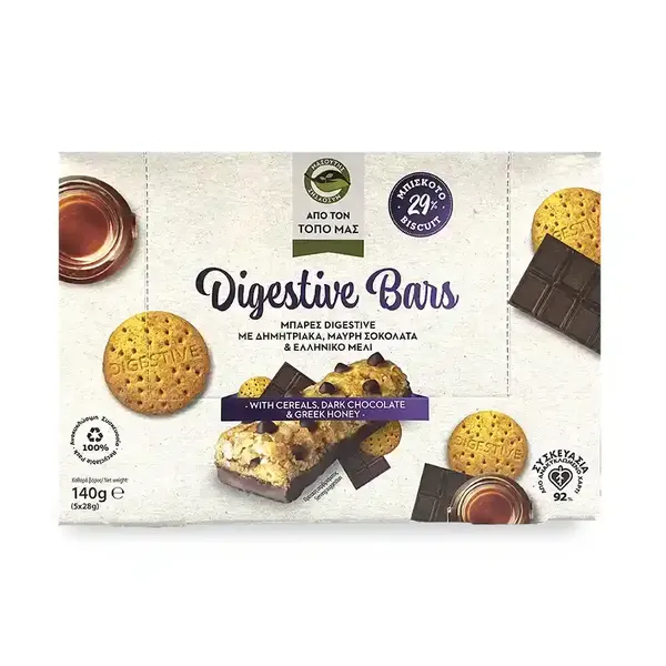 Μασούτης Από Τον Τόπο Μας Μπάρες Digestive Dark Chocolate 5x28γρ.