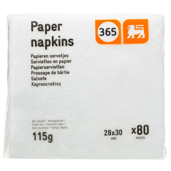 AB 365 Χαρτοπετσέτες Λευκές 28x30cm 115g