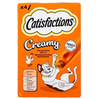 CATISFACTIONS Snack Γάτας Creamy Κοτόπουλο 4x10g
