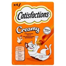 CATISFACTIONS Snack Γάτας Creamy Κοτόπουλο 4x10g