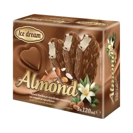 Ice Dream Παγωτά Αμύγδαλο Ξυλάκια 3x120ml