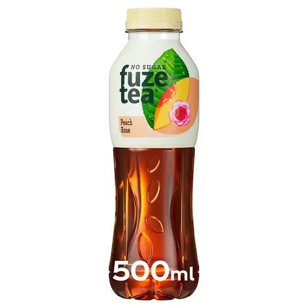 Fuze Tea Κρύο Μαύρο Τσάι Ροδάκινο & Ροδοπέταλα Χωρίς Ζάχαρη 500ml.