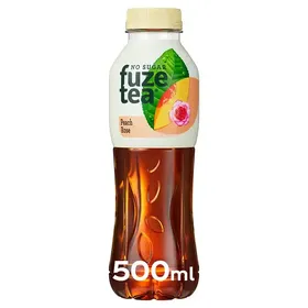 Fuze Tea Κρύο Μαύρο Τσάι Ροδάκινο & Ροδοπέταλα Χωρίς Ζάχαρη 500ml.