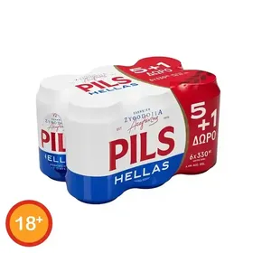 Μπίρα PILS HELLAS κουτί 6X330ml (5+1 δώρο)