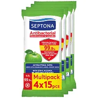 Septona Αντιβακτηριδιακά Μαντηλάκια Green Apple 4x15τεμ
