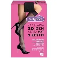Feel Good! Καλτσάκια 20D Μαύρο 2 τεμ.