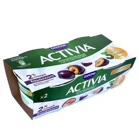 Activia Επιδόρπιο Γιαουρτιού Δαμάσκηνο 2x200γρ.