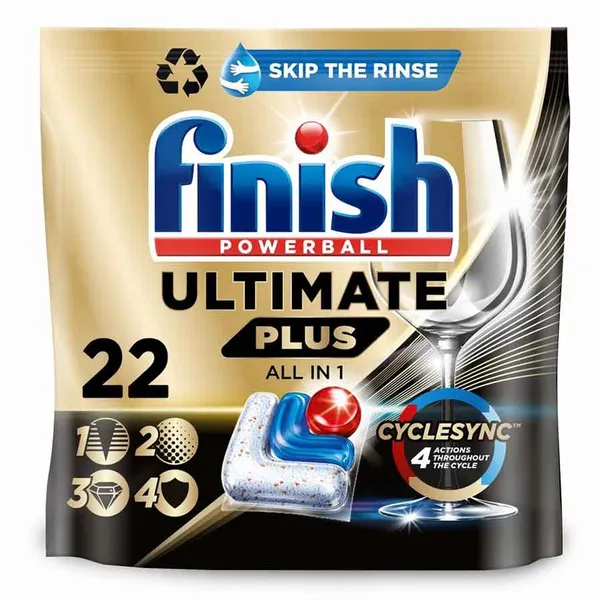 Ταμπλέτες πλυντηρίου πιάτων FINISH ultimate plus all in 1 regular 22τεμ.