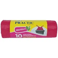 Practic Σακούλες Απορριμμάτων Με Χερούλι 80x110cm 10τεμ
