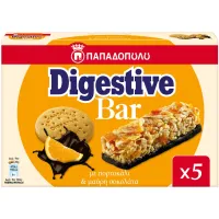 Μπάρες Δημητριακών Digestive Πορτοκάλι & Μαύρη Σοκολάτα Παπαδοπούλου 5x28g
