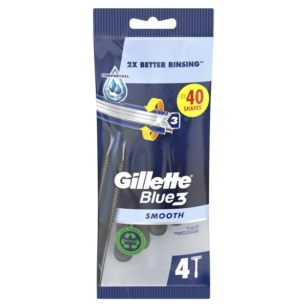 GILLETTE Ξυραφάκια Blue 3 Smooth 4 Τεμάχια