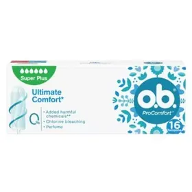 o.b.® PROCOMFORT™ Super Plus Ταμπόν Mε Κάλυμμα SILKTOUCH™ & Τεχνολογία DynamicFit™ Με Τρισδιάστατη Δομή Για Ημέρες Με Πολύ Μεγάλη Ροή, 16 Τεμάχια