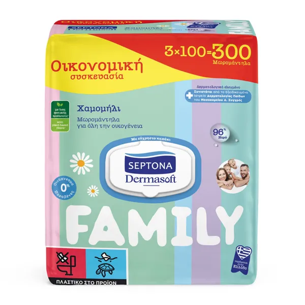 Μωρομάντηλα για Όλη την Οικογένεια Dermasoft Family (50 τεμ)