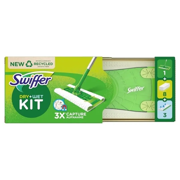 SWIFFER Dry Kit (σκούπα & 8τεμ. dry & 3τεμ. wet)