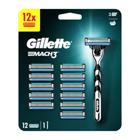 GILLETTE Ξυριστική Μηχανή Mach3 + 12 Ανταλλακτικά 1 Τεμάχιο