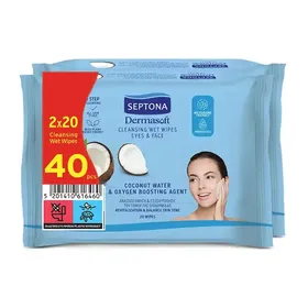 Septona Μαντηλάκια Ντεμακιγιάζ Coconut & Oxygen 2x20τεμ.