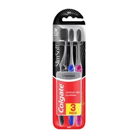 οδοντόβουρτσα slim soft charcoal μαλακή 2 τεμάχια