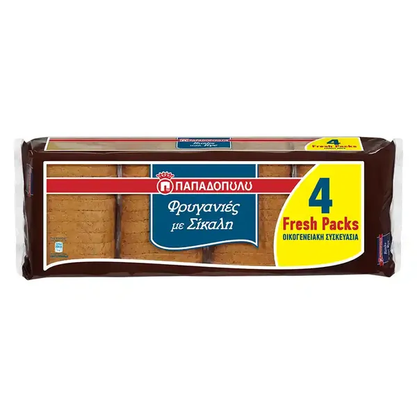 Παπαδοπούλου Φρυγανιές Σίκαλης 4x80gr