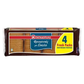 Παπαδοπούλου Φρυγανιές Σίκαλης 4x80gr