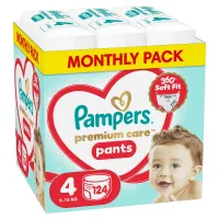 Πάνες Βρακάκι Μέγεθος 4 9-15kg Pampers Premium Care Pants 124τεμ