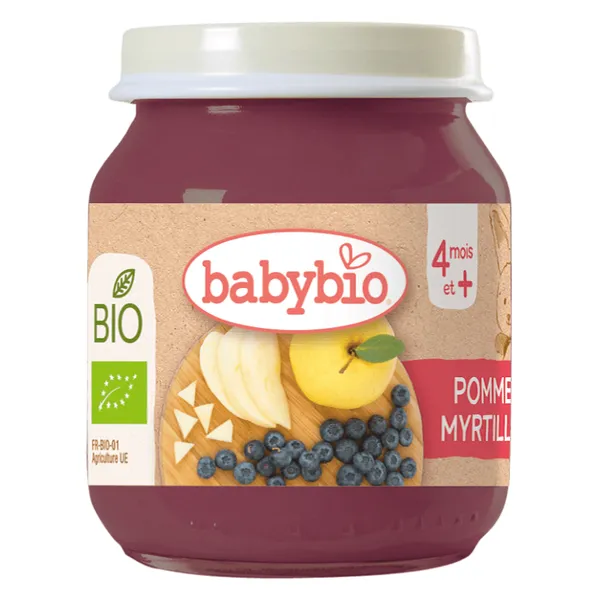 BABYBIO Βιολογική Φρουτόκρεμα με Μήλο και Μάνγκο Κατάλληλη για Βρέφη από τον 4ο Μήνα 130 GR