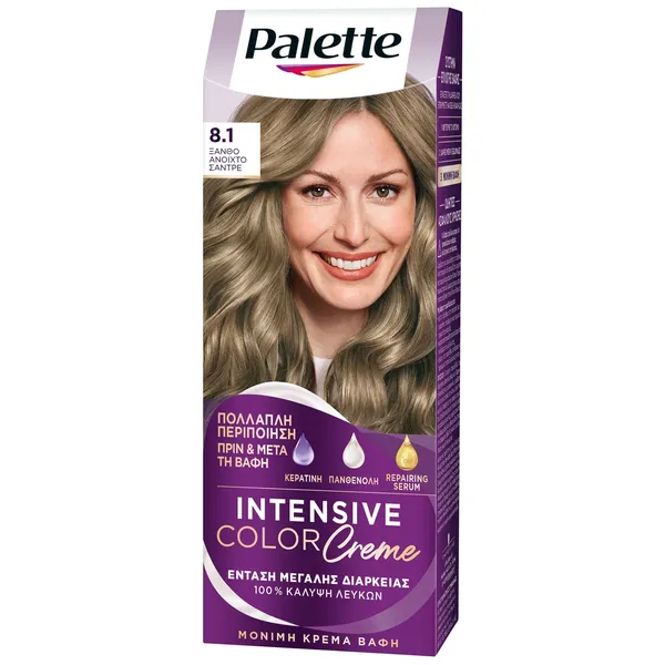 Βαφή Μαλλιών Intensive Color Cream No 8.1 Ξανθό Ανοιχτό Σαντρέ Palette 50 ml