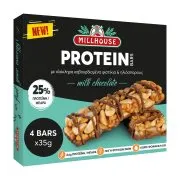 MILLHOUSE Protein Μπάρες Ξηρών Καρπών με Σοκολάτα Γάλακτος 4x35g