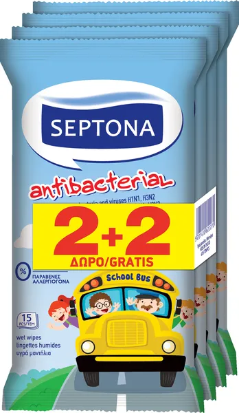 Υγρά Μαντηλάκια Χεριών Παιδικά Kids on the Go Septona...