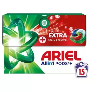 Ariel Allin1 PODS+ Extra Stain Removal, Κάψουλες Πλυντηρίου - 15 Κάψουλες