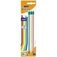 BIC Evolution Stripes HB Μολύβι Γραφίτη Με Γόμα Διάφορα Χρώματα 3τεμ