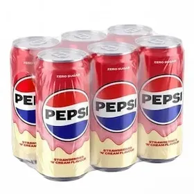 PEPSI Αναψυκτικό Cola Strawberry Cream Zero Κουτί 6x330ml