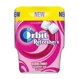 ORBIΤ REFRESHERS Τσίχλες Bubblemint Μπουκάλι 30τεμ. 67g.