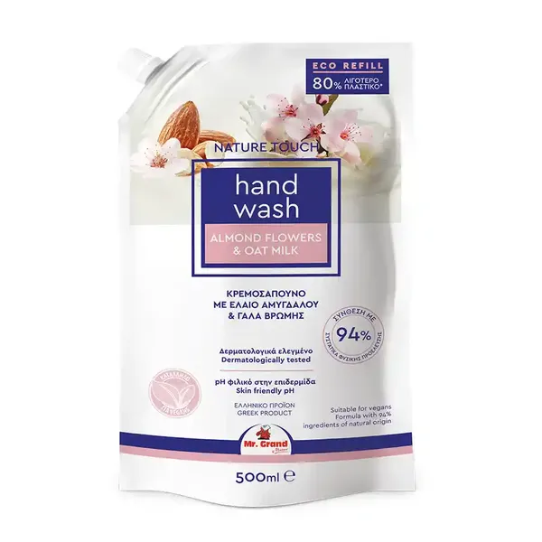Κρεμοσάπουνο MR.GRAND almond & oat milk, cotton & hyaluronic acid 1λίτ.