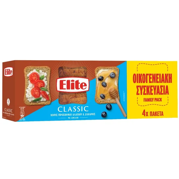 classic φρυγανιές σίτου, σίκαλης, σίτου χωρίς αλάτι ή σίκαλης χωρίς αλάτι